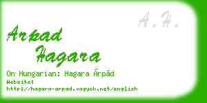 arpad hagara business card