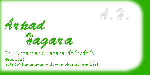 arpad hagara business card
